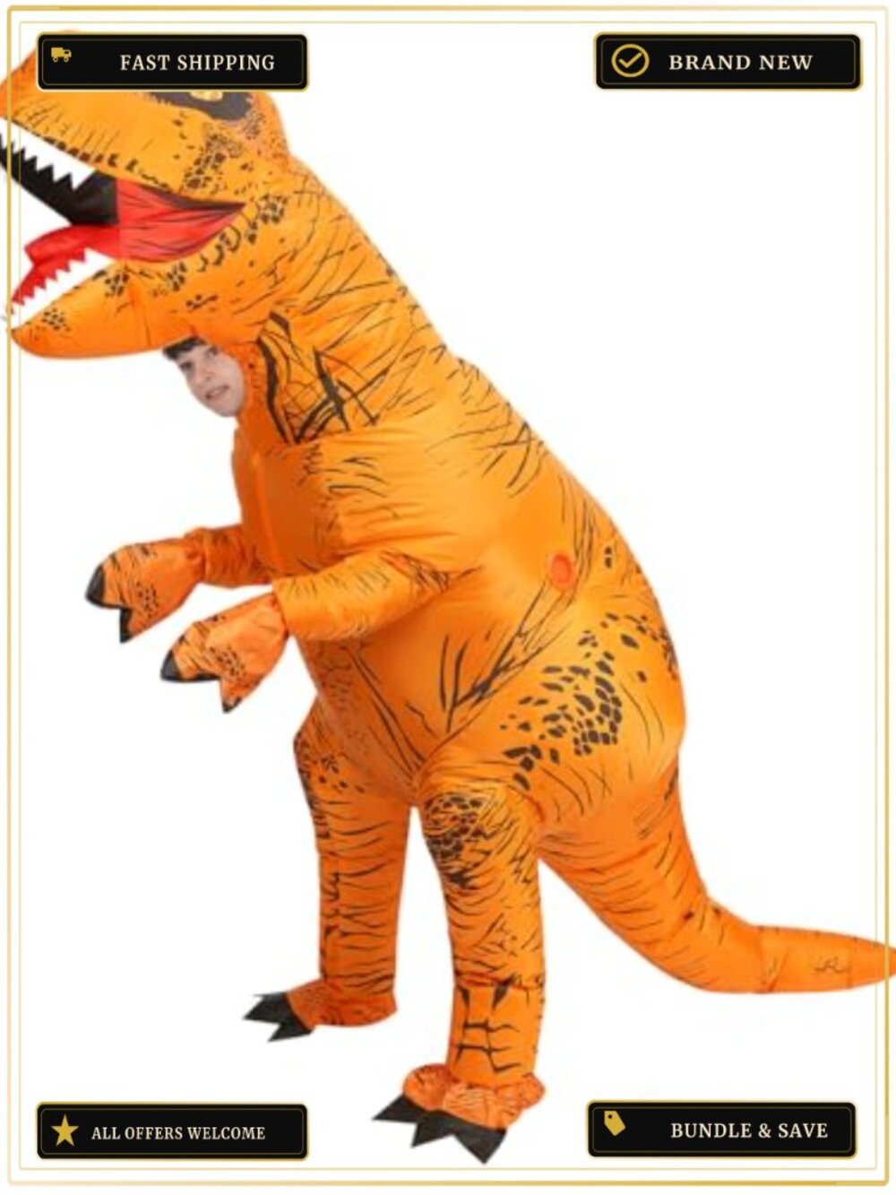 Inflatable T-Rex Dinosaur Costume Polyester Halloween Cosplay Themed Parties
